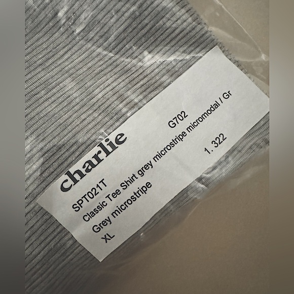 NWT Charlie by MZ Classic Tee // Grey Microstripe - Micromodal // XL - Picture 3 of 6